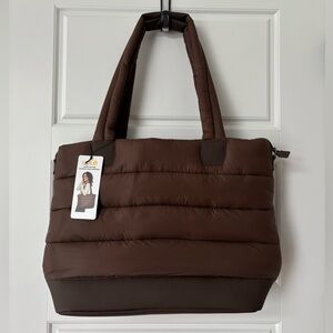 Lole Chocolate Brown Quilted Puffer Tote
